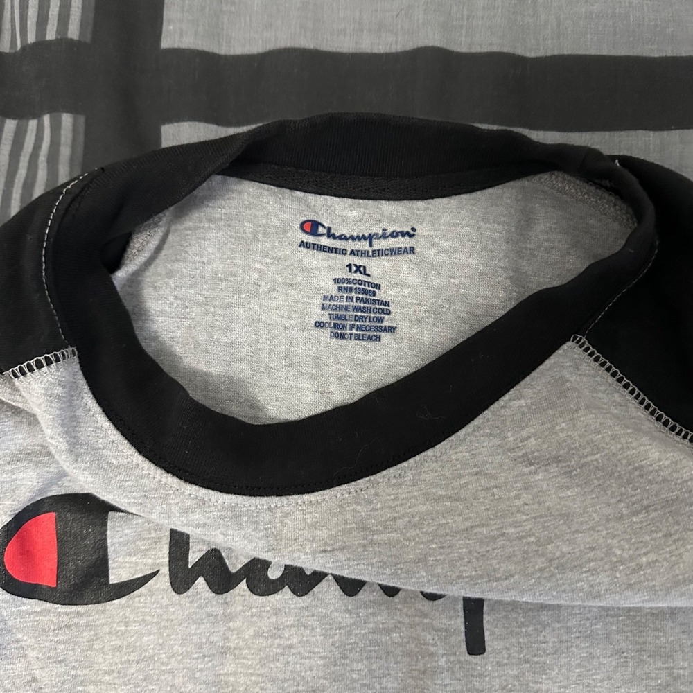 Champion T-Shirt Men's Size XL Gray Short Sleeve Crew‎ Neck Logo Cotton - Picture 5 of 7